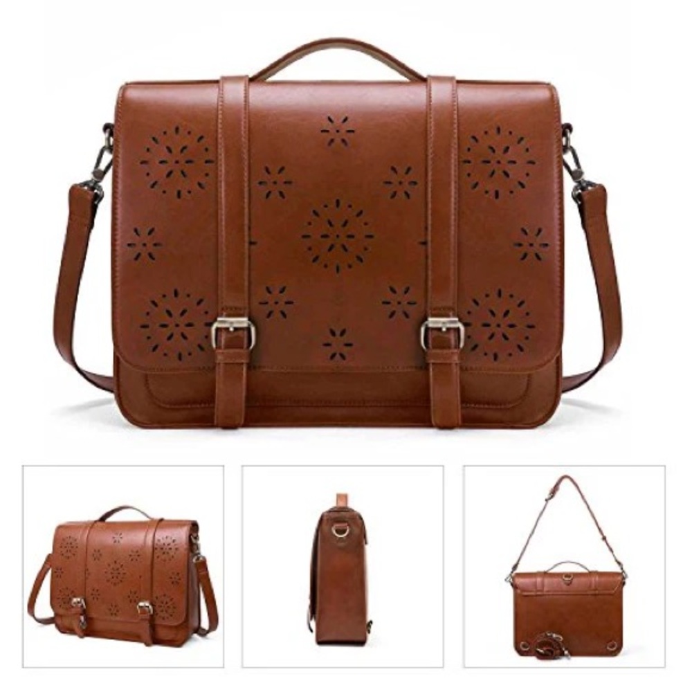 Brown ECOSUSI Backpack/Messenger bag.